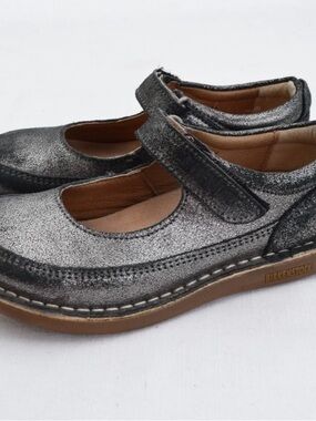 Birkenstock Metallic Silver Mary Jane Kids Shoe